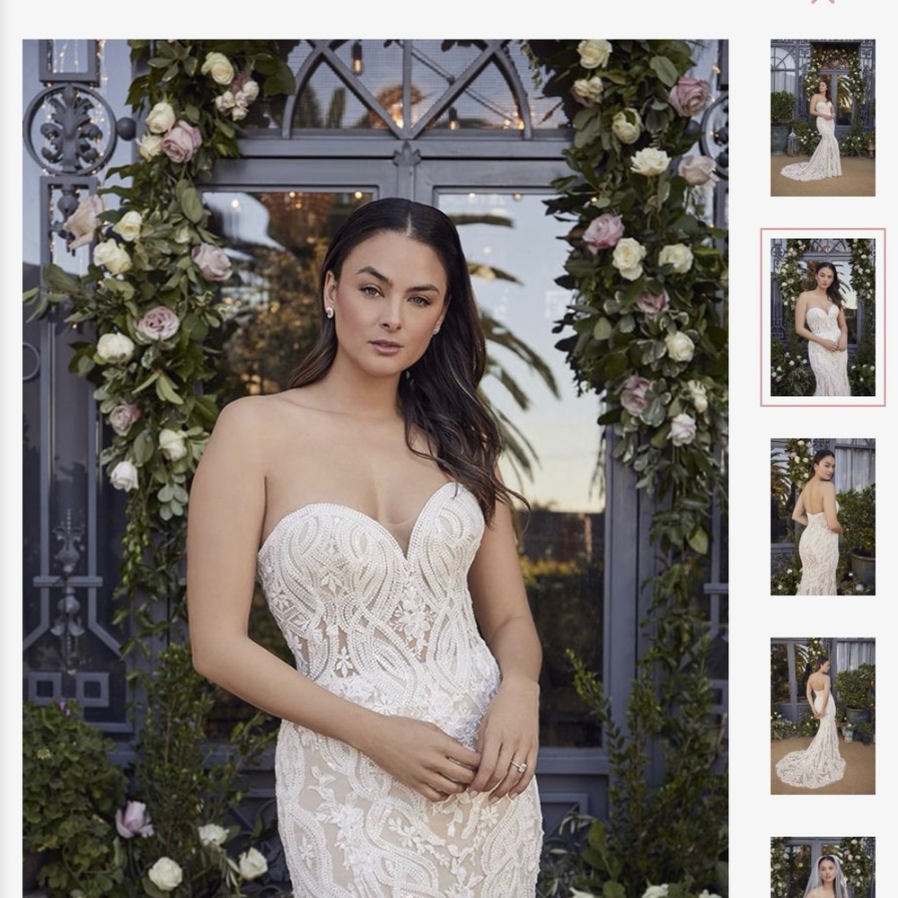 Strapless Lace Bridal Gown in Cream